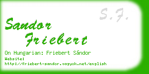 sandor friebert business card